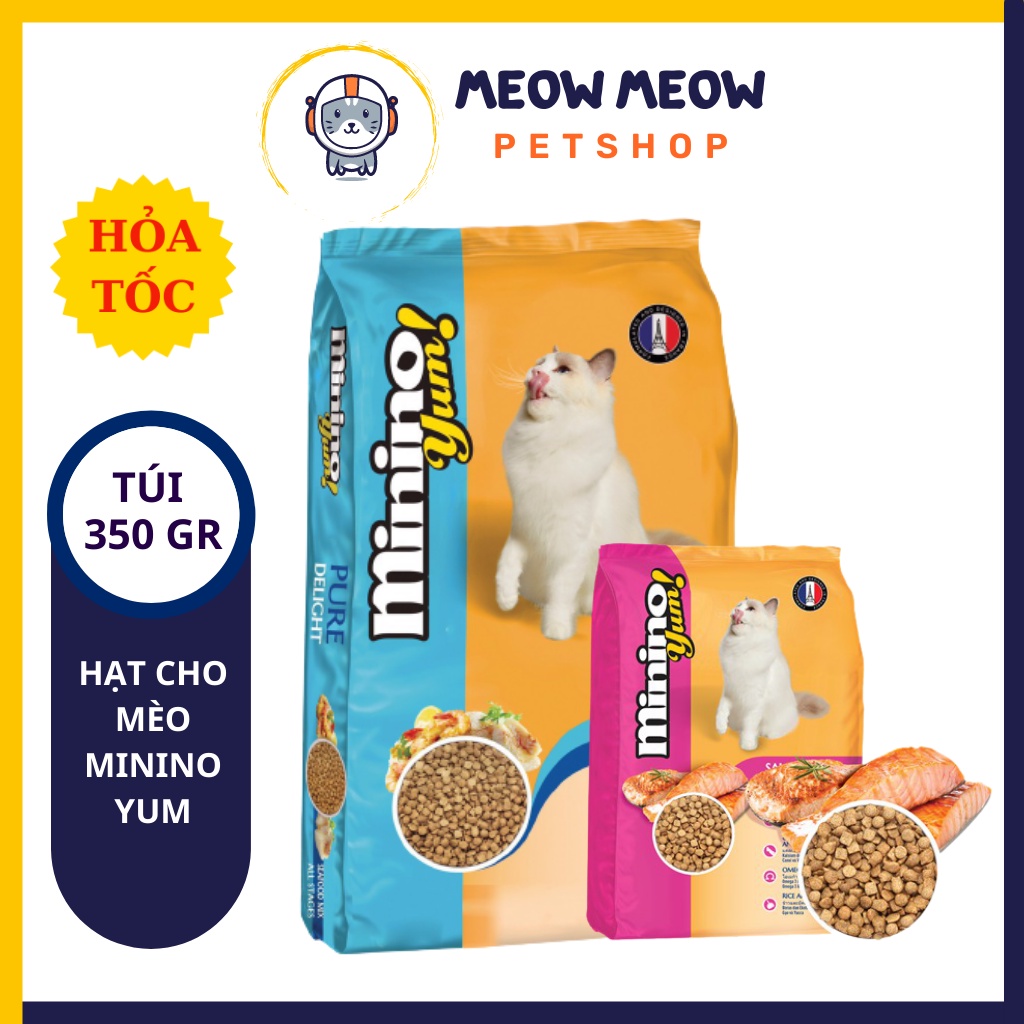 Hạt cho mèo MININO | Túi 350Gr | Hạt dinh dưỡng cho mèo mọi lứa tuổi.