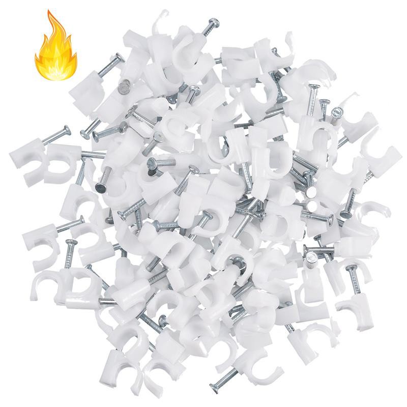 300 Pieces Of Cable Staples Clip Wall Wire  Fixture For Ethernet Cable Rg6 Rg59 Cat5 Cat6 Rj45 Tv Wire Cable 7Mm White