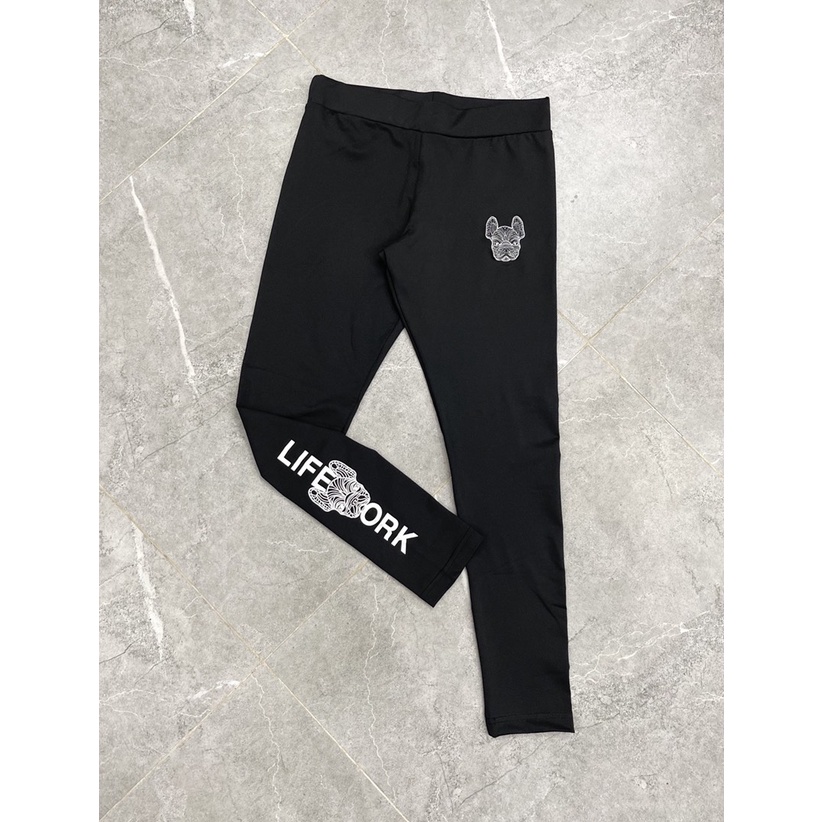 (HÀNG XUẤT XỊN) Quần Legging Dài Lifework đen in hình