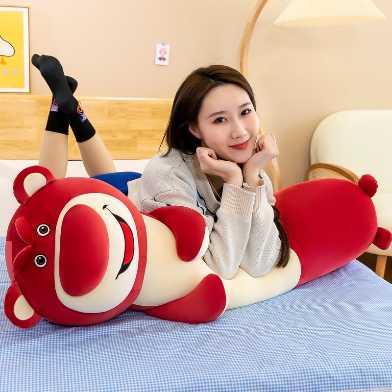 Gối Ôm Dài Hình Gấu Nhồi Bông Dễ Thương Dùng Làm Quà Tặng Sinh Nhật Cho Bé
