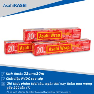 Combo 3 hộp Màng bọc thực phẩm Nhật Bản Asahi Wrap 22cm x 20m