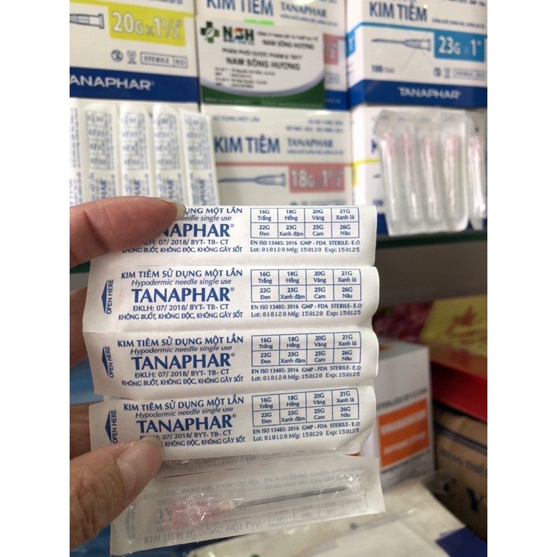 ❤️ Hộp 100 đầu Kim tiêm - kim tiêm vô trùng 18G; 20G; 23G; 25G; 26G TANAPHAR kim tiêm tanaphar 18g 20g 23g 25g 26g