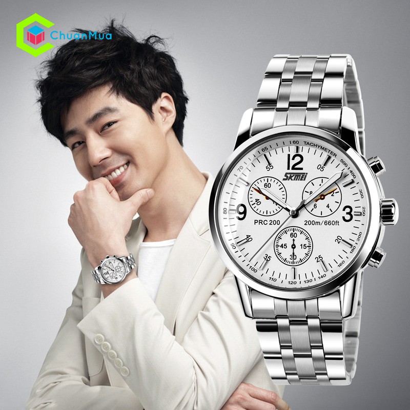 Đồng hồ Nam SKMEI 9070 ba số dây sắt DHA060 | BigBuy360 - bigbuy360.vn