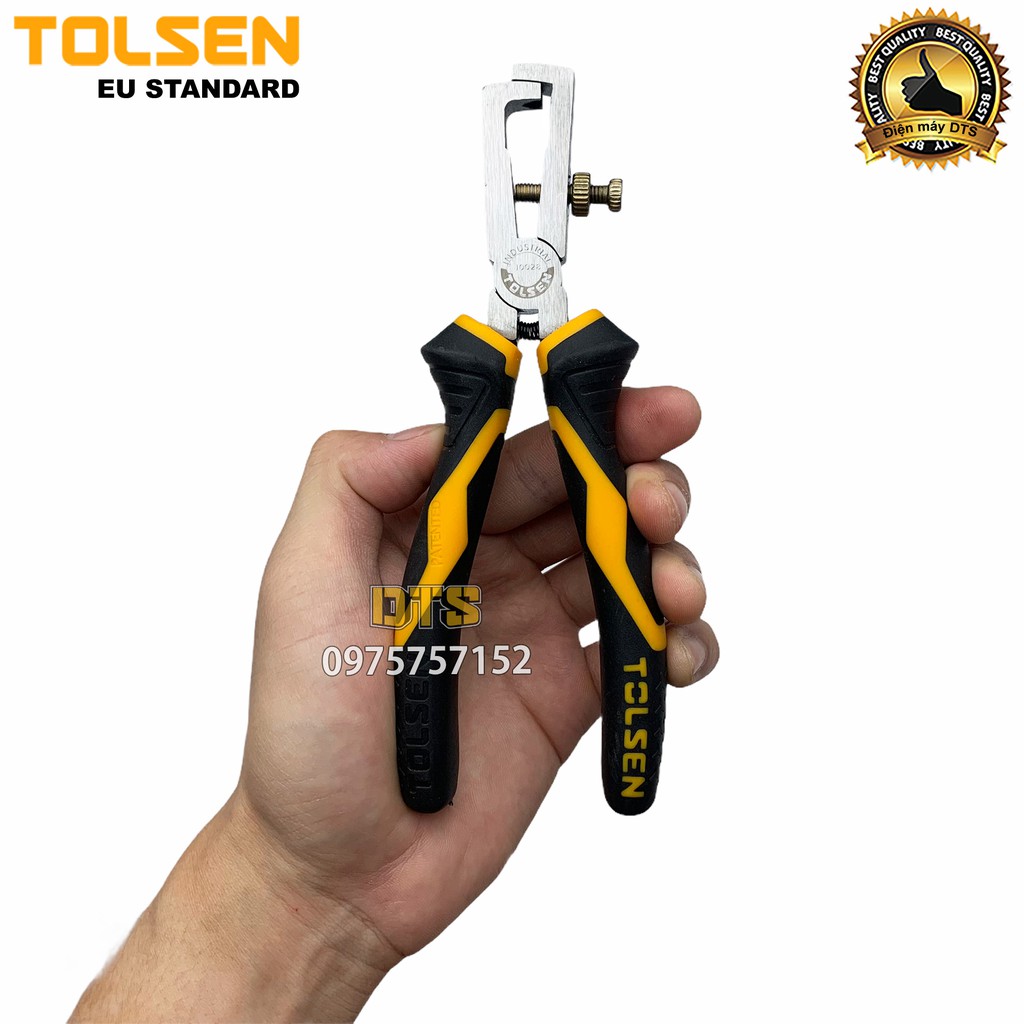 Kìm tuốt dây điện công nghiệp TOLSEN 6 inch/ 160mm thép CR-V cao cấp siêu bền, dễ sử dụng – Tiêu chuẩn xuất khẩu Châu Âu