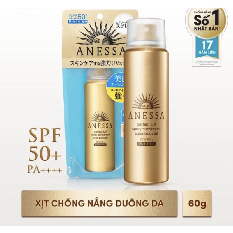 Xịt chống nắng bảo vệ hoàn hảo Anessa Perfect UV Sunscreen Skincare Spray 60g Nhật bản