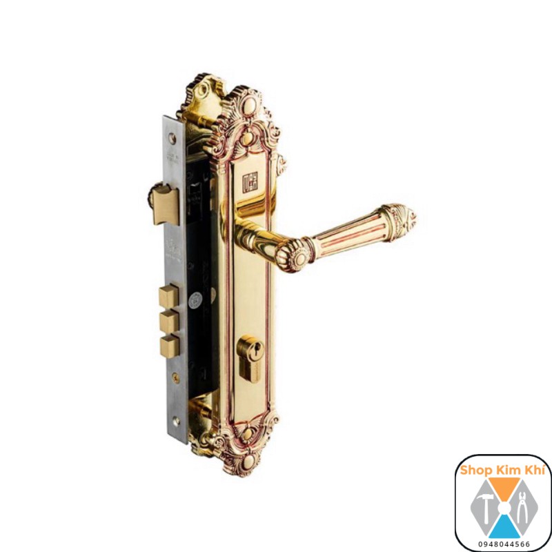 KHÓA TAY NẮM ĐỒNG THAU HC 8526 SSHA Thân Inox, Ổ Abus ( cửa chính)