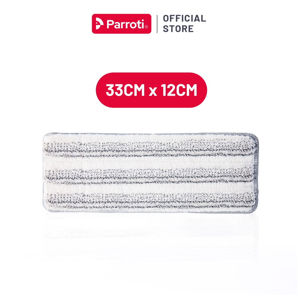 Miếng lau nhà, bông lau microfiber cao cấp 33 x 12cm (2 tấm) - Parroti Pro PAD-PR01