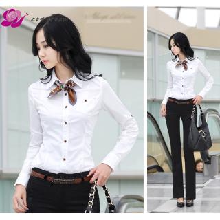 Áo Sơ Mi Nữ Dáng Ôm Thời Trang Công Sở Phong Cách Hàn Quốc