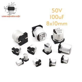 Tụ nhôm smd 50v 100uf 8x10mm chất lượng cao.