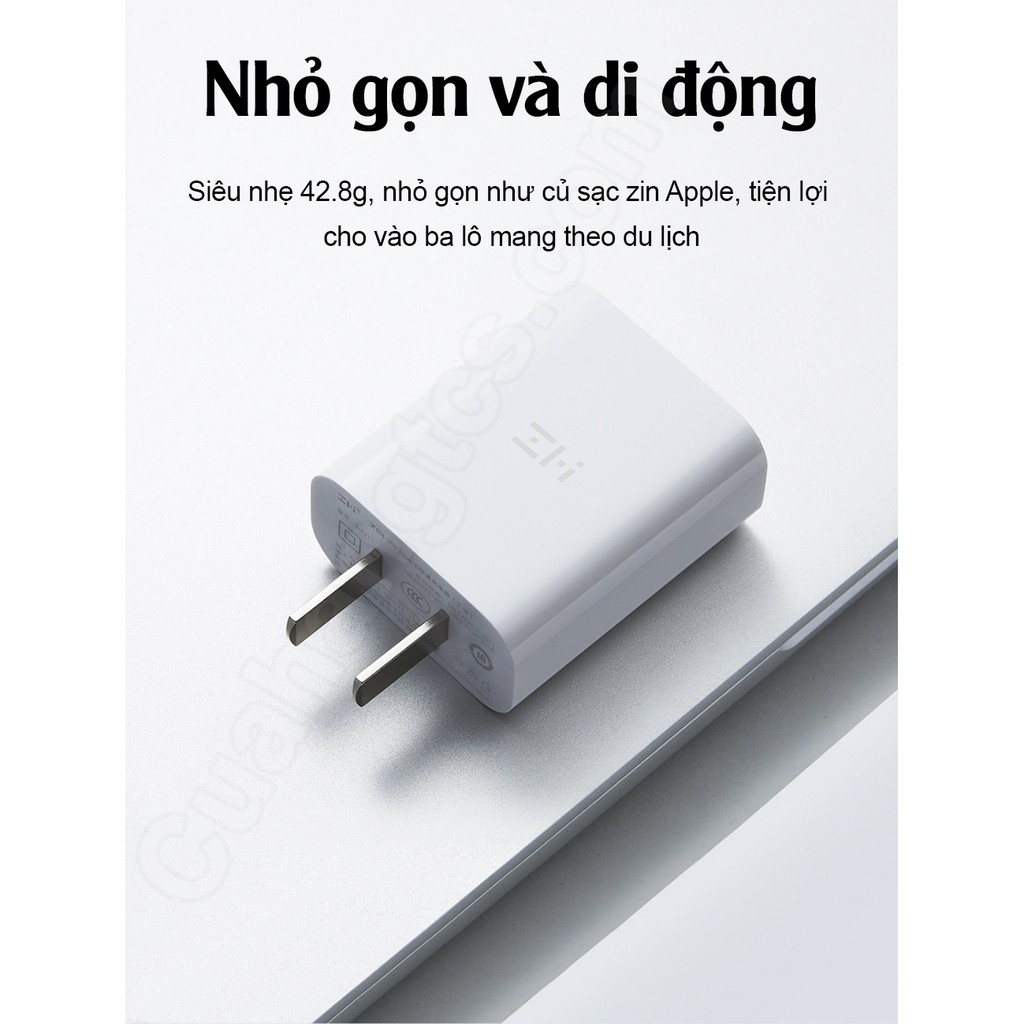 Củ sạc nhanh Xiaomi Zmi HA716 Type C 20W PD3.0 chuyên cho iphone đạt chứng nhận MFI