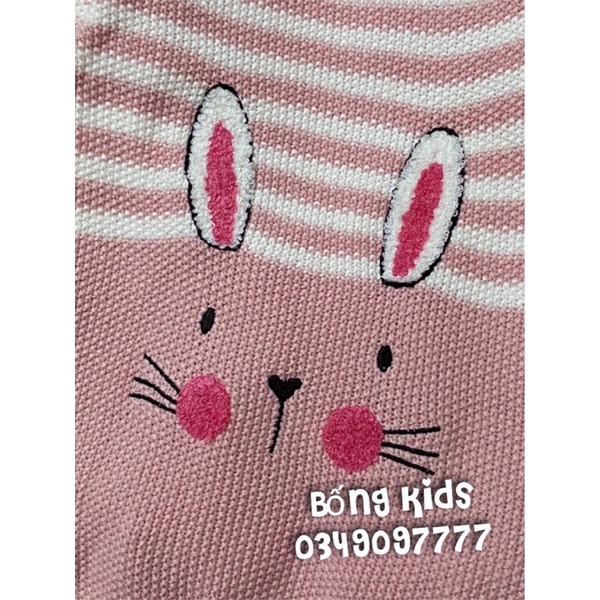 Váy Len Bé Gái Thỏ Kẻ Hồng PR
