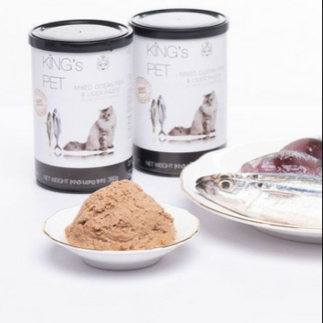 Pate hỗn hợp cá Kingspet lon 380g cho mèo