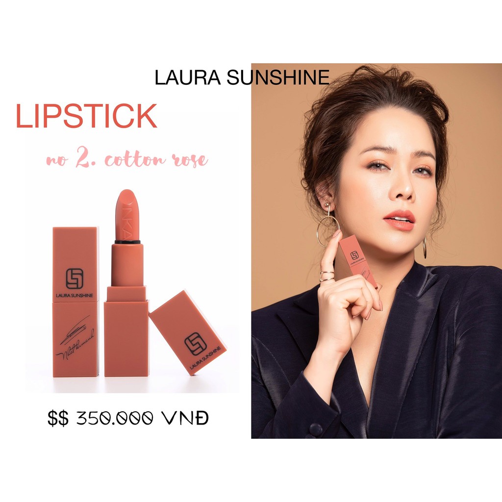 Son lì - Son LAURA SUNSHINE - Son NHẬT KIM ANH - Son môi #02 Cotton Rose – Cam Đất 3.5g