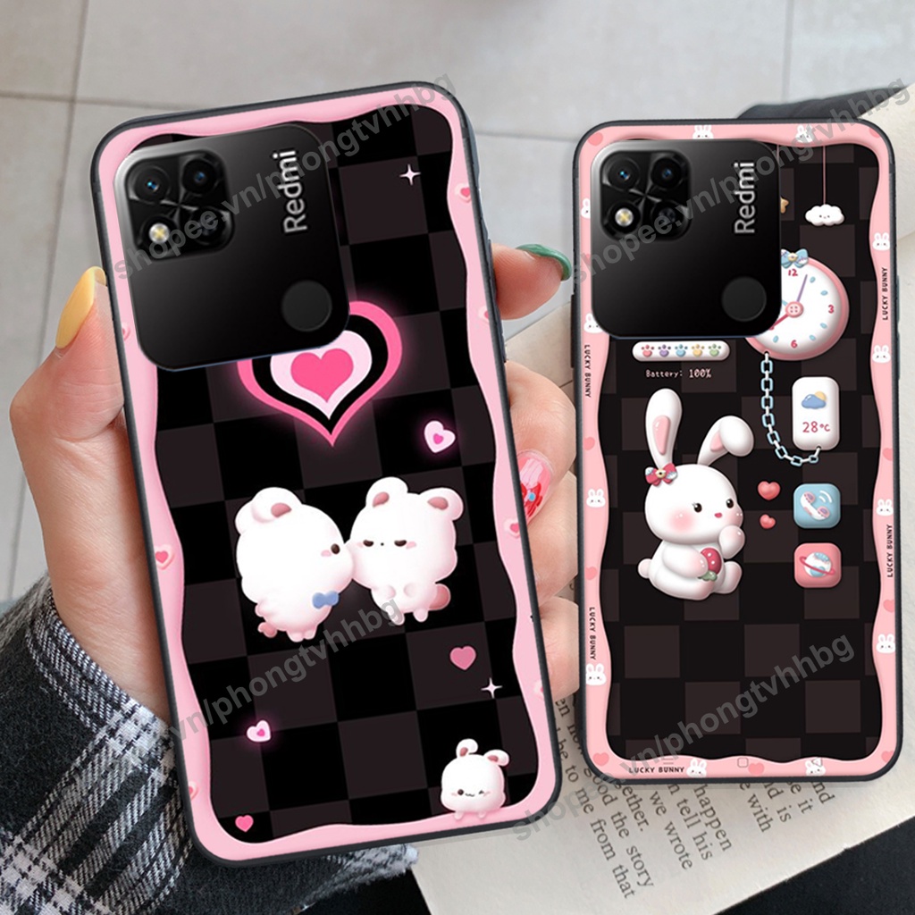 Ốp lưng Xiaomi Redmi 10A gấu,thỏ trắng , đồng hồ dễ thương cute cực đẹp