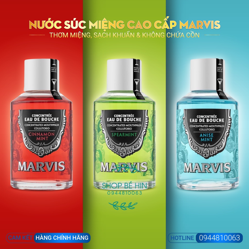 Nước súc miệng cao cấp Marvis Collection 120ml, thơm miệng, sạch khuẩn và không chứa cồn