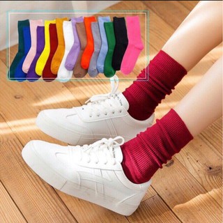 Tất Nhún Cao Cổ Phong Cách Vintage Hàn Quốc Nhiều Màu Moda.H