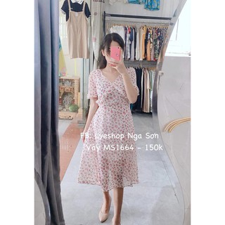 Váy hoa xòe vintage MS1664