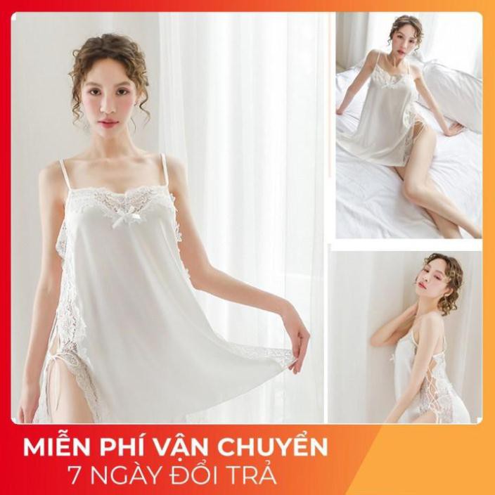 Váy Ngủ Sexy, Đầm Ngủ Nữ Đan Dây Hông Cực Sexy Chất Satin Dưới 70kg | BigBuy360 - bigbuy360.vn