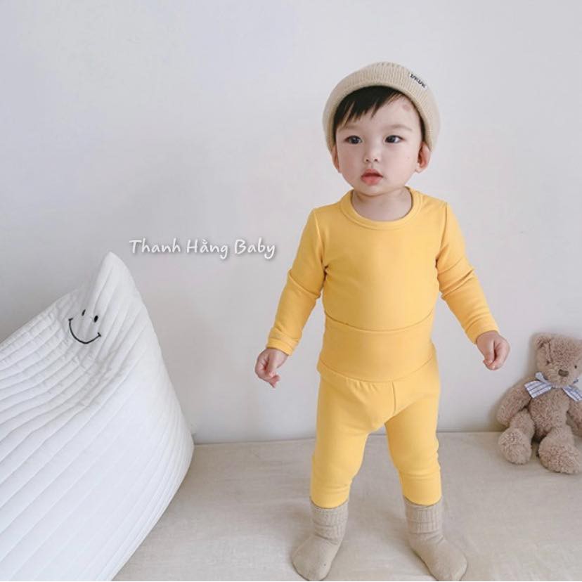 Bộ Quần Áo Dài Tay Thu Đông Cho Trẻ Sơ Sinh Và Bé Trai Bé Gái Nỉ Cotton Thanh Hằng Baby Từ 7 - 17 Kg