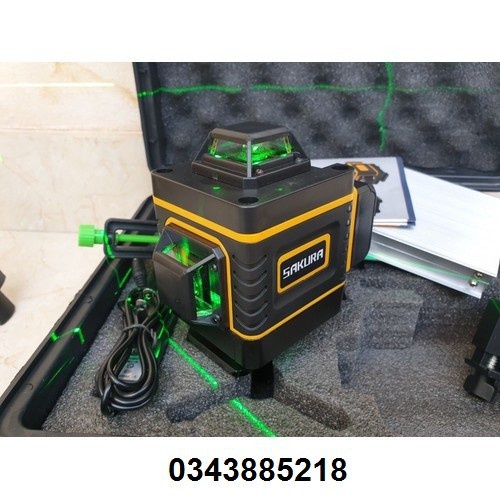 Máy cân mực 16 tia xanh 3D SAKURA-máy bắn cốt laser hàng đẹp- tia nét chuẩn, kèm chân 1,2m và giá treo tường