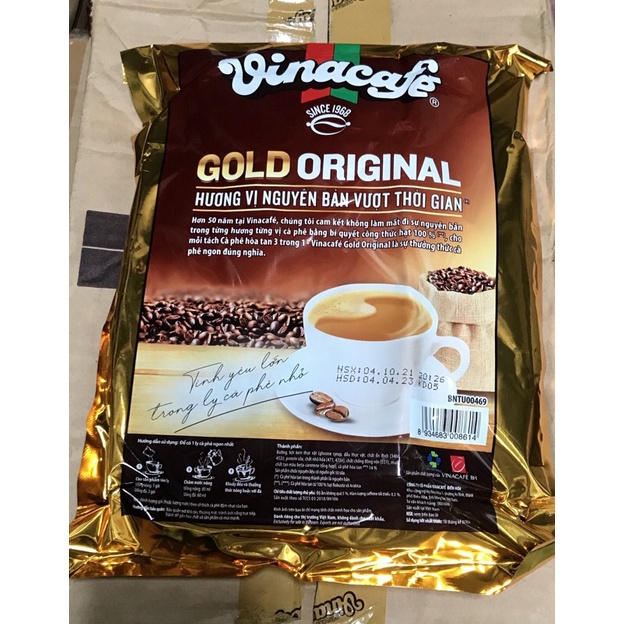 Cà Phê Sữa Vinacafe Gold Original - Bịch 24 gói x 20gr