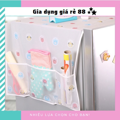 ⛔MẪU MỚI⛔ Tấm Phủ Tủ Lạnh/ Che Tủ Lạnh Chống Thấm Nước, Đựng Đồ Tiện Dụng 88225 giadunggiarevp88