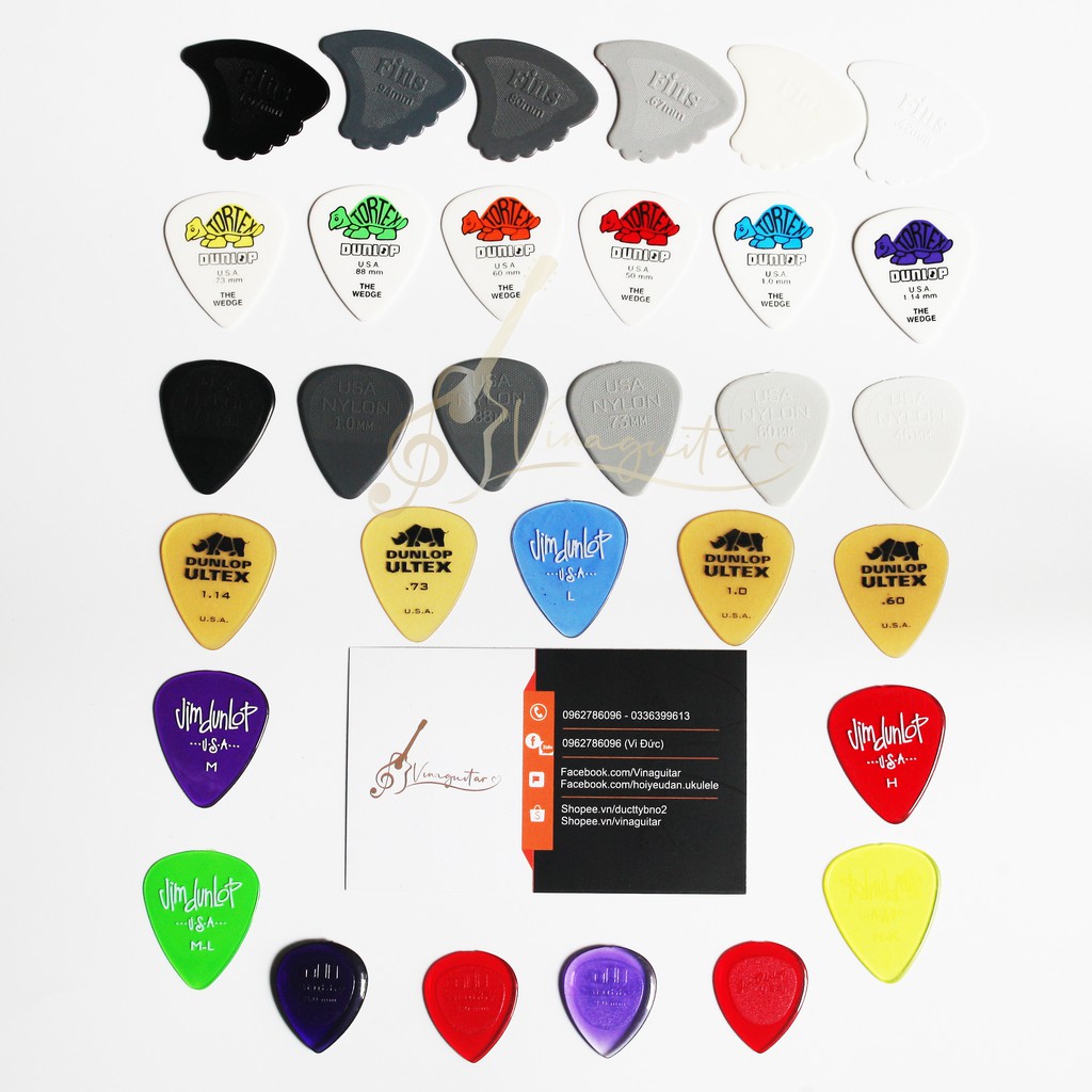 Pick Gảy Guitar Dunlop- Fender Chính Hãng - Phím Gảy Loại Tốt