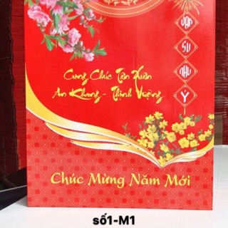 Combo 10 túi giấy đỏ đựng quà ngày Tết