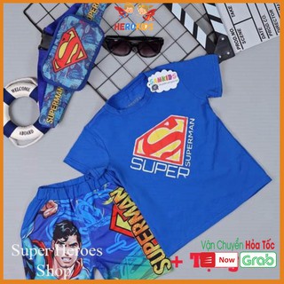 Bộ quần áo siêu nhân - đồ siêu nhân siêu anh hùng  lửng kèm túi comic 2020