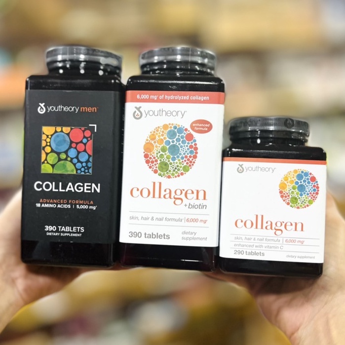 (chính hãng, sp như hình, lọ 290V - 390V) Viên Uống Bổ sung Collagen Youtheory