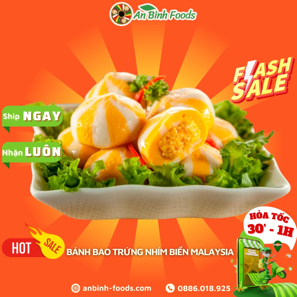 Bánh bao nhân trứng nhím biển (Vàng) 200 g_ Viên thả lẩu malaysia tại Hà Nội