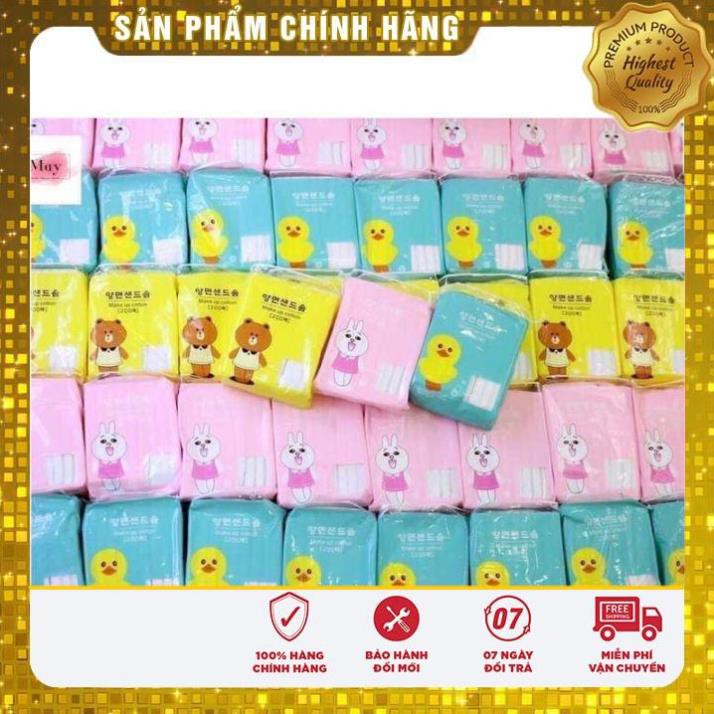 Bông tẩy trang Silubi gấu vịt thỏ [𝐅𝐑𝐄𝐄 𝐒𝐇𝐈𝐏] Bông Tẩy Trang LINE FRIENDS 200 Miếng