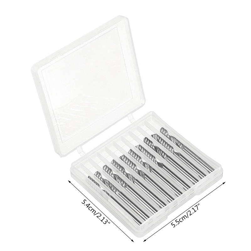 Set 10 Mũi Khoan Xoắn Ốc 3 175mm CNC Dành Cho Máy Phay Khắc