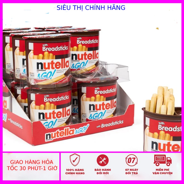 Bánh Que Chấm Sô Cô La Snack Nutella & Go Breadstick Nhập Khẩu Mỹ!