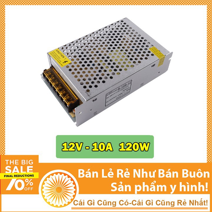 Nguồn Tổ Ong Trong Nhà 12V 10A Nhỏ - Công Suất Thực 120W