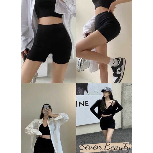 Q07 Quần biker Mỏng, quần short dáng ngắn, Quần legging cộc   mặc ở nhà, lót (MN xem kĩ video trước khi mua hàng)