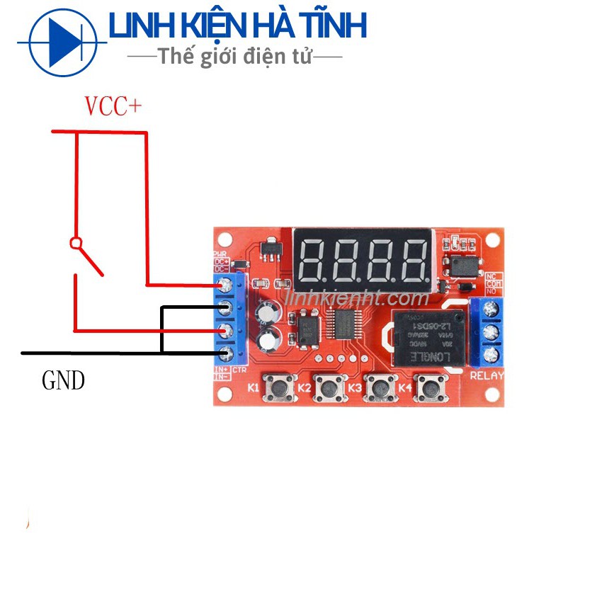 [Mã ELFLASH5 giảm 20K đơn 50K] Mạch hẹn giờ bật tắt thiết bị màn hình 4 số có opto cách ly 12v 32 chế độ làm việc