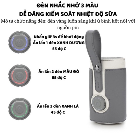 Túi Ủ Sữa Cao Cấp Thông Minh Có Cảm Biến Nhiệt Độ Chất Liệu Da