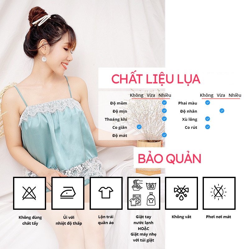 Đồ ngủ áo quần nữ áo 2 dây phối viền ren quần dài hoặc ngắn cho nữ mặc nhà siêu xinh | BigBuy360 - bigbuy360.vn
