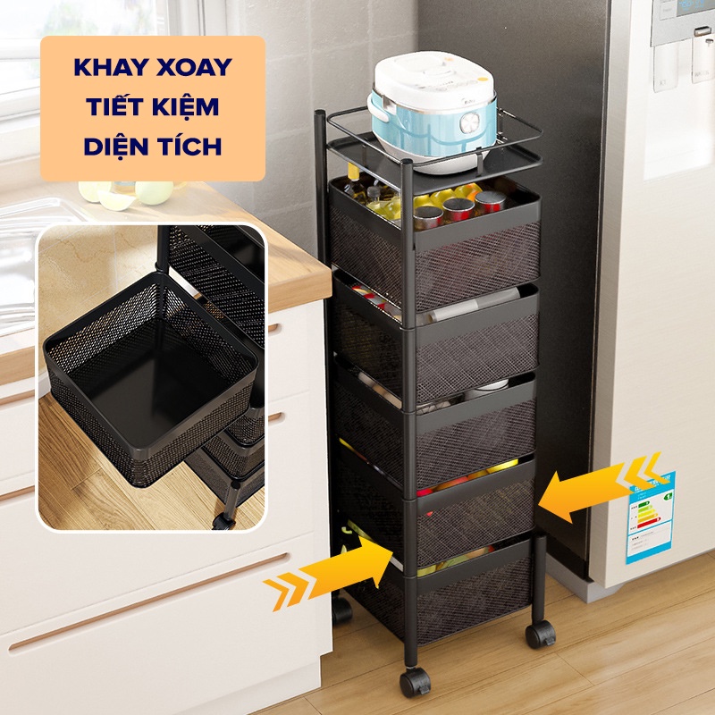 KỆ XOAY 360 ĐA NĂNG ĐỂ ĐỒ VÂ VẬT DỤNG CẦN THIẾT TIỆN ÍCH CHO PHÒNG BẾP