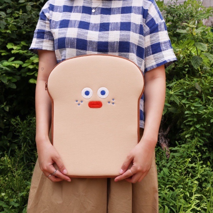 Mới Túi Đựng Laptop Họa Tiết Bánh Mì Nướng Xinh Xắn Phong Cách Hàn Quốc 13 13.3 11 10.5 10.2 inch Thời Trang