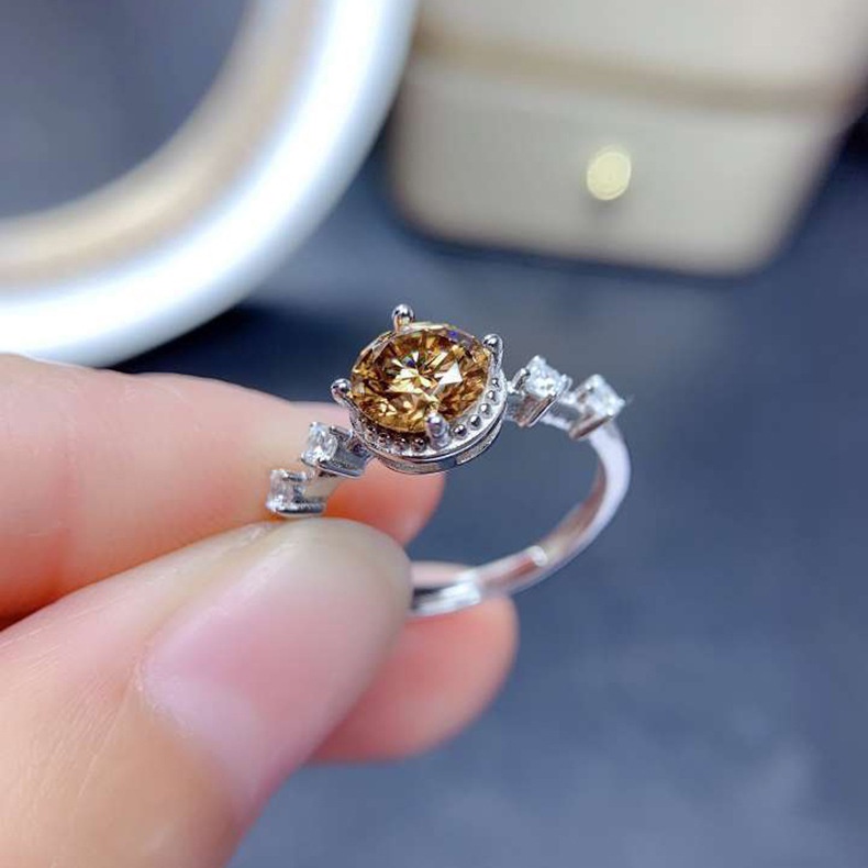 Nhẫn Moissanite Moissanite Tám Trái Tim Mũi Tên Carbon Cao Pt950 Cho Nữ-JHS3-A