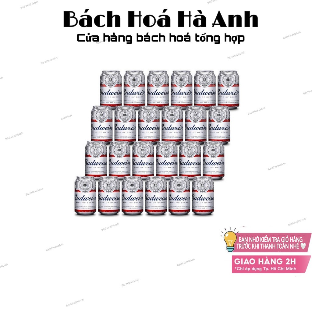 Bia Budweiser 330ml - 24 lon [Date 30/10/2021]
