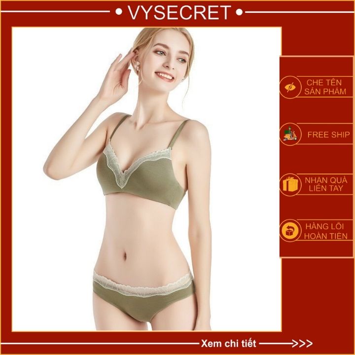 BỘ ÁO LÓT COTTON KHÔNG GỌNG MÚT MỎNG NÂNG NGỰC V1256