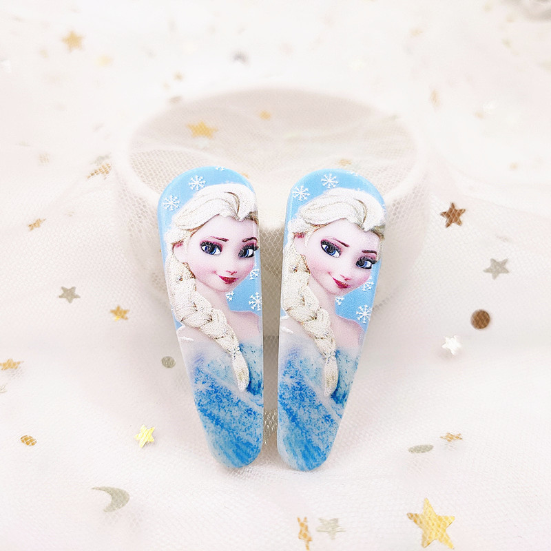 Ice và tuyết mới Qiyuan Princess Aisha BB Clip Sophia White Snow Baby Children Hairpin Beauty Fish Edge Hair Phụ kiện