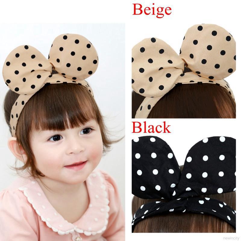 Băng đô nơ chấm bi dễ thương cho bé gái