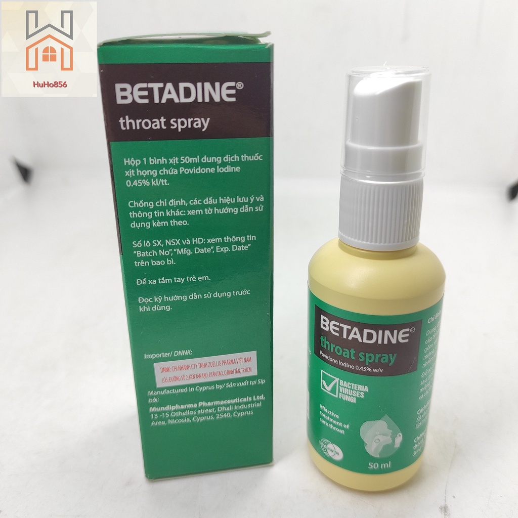 Dung Dịch Xịt Họng Betadine - BETADINE Throat Spray - Lọ 50ml