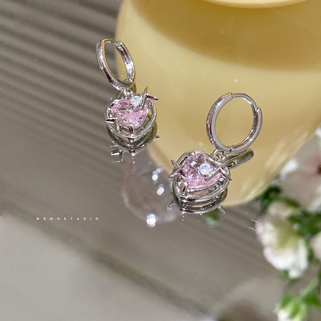 Bông Tai Hình Ngôi Sao / Trái Tim Đính Đá Thời Trang Hàn Quốc