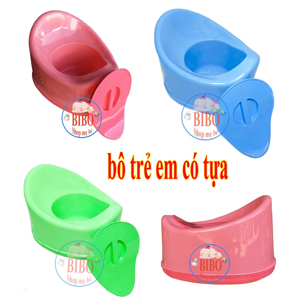 BÔ TRẺ EM, BÔ EM BÉ ĐI VỆ SINH CÓ NẮP ĐẬY, CÓ ĐIỂM TỰA