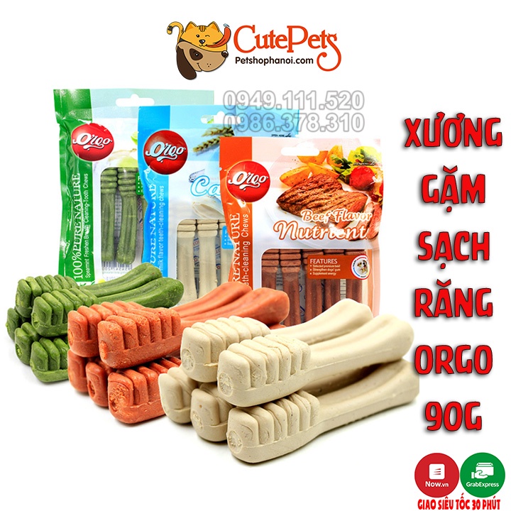 Xương gặm cho chó Orgo 90g sạch răng bổ xung năng lượng canxi - Phụ kiện thú cưng Hà Nội